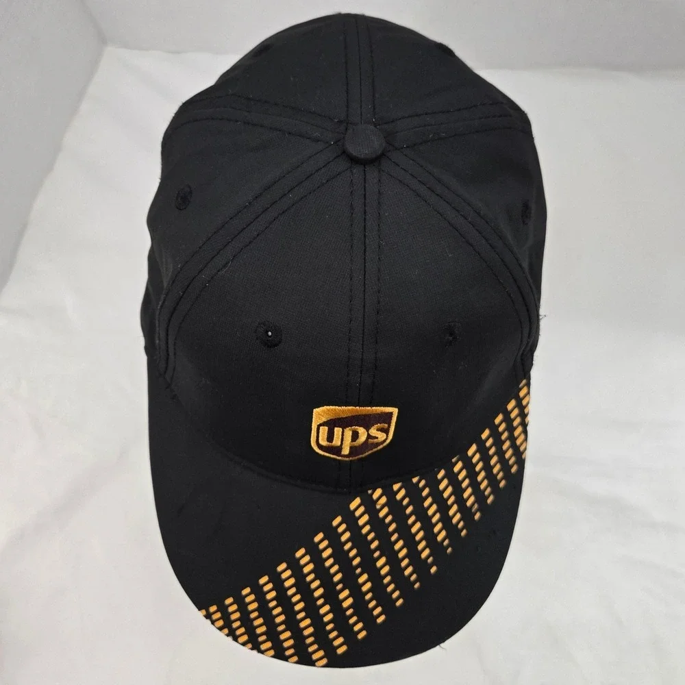 UPS Hat K-Products Black Official Logo‎ Driver Uniform Gold Dash Brim Strapback